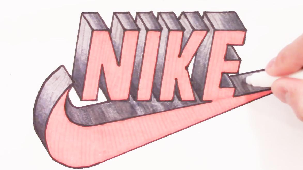 耐克logo 手绘图片