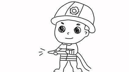消防英雄人物简笔画图片
