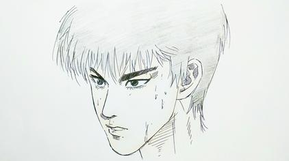 01:29子润画画手绘井上雄彦灌篮高手帅哥流川枫 简笔画动漫卡通头像