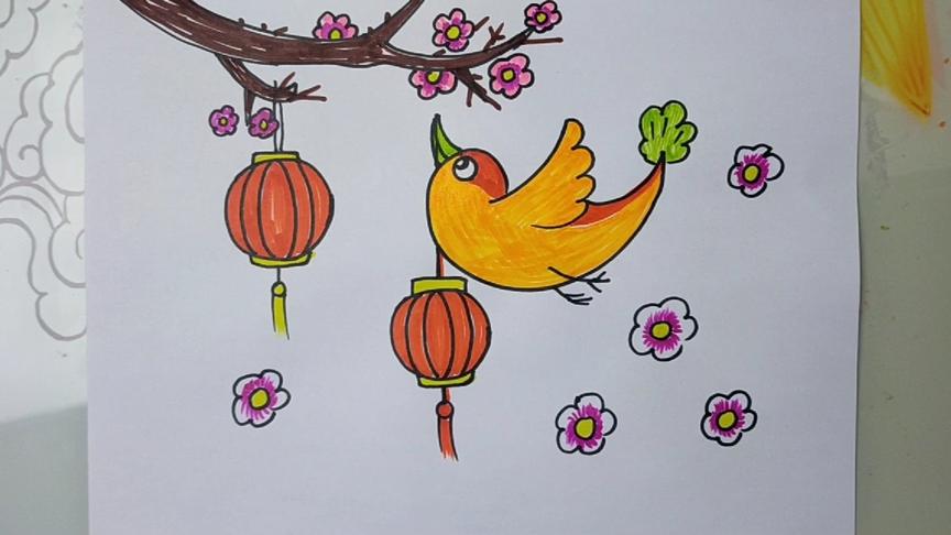 幸福鸟儿童简笔画