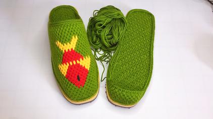 儿童小金鱼棉鞋编织法图片