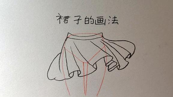 有风的裙子怎么画?