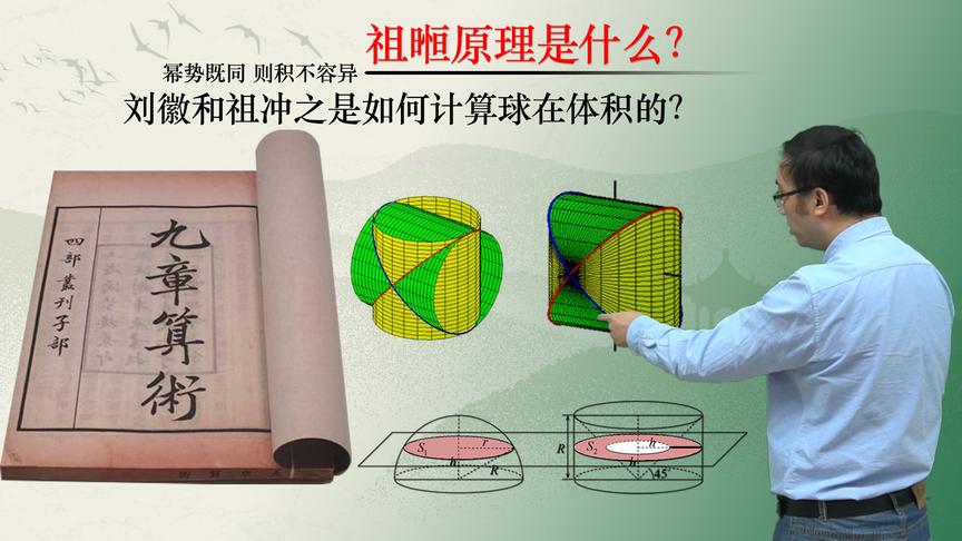 中国古代数学家刘徽祖冲之如何算球的体积？李永乐老师讲祖暅原理